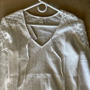 Small roxy white top blouse NWT